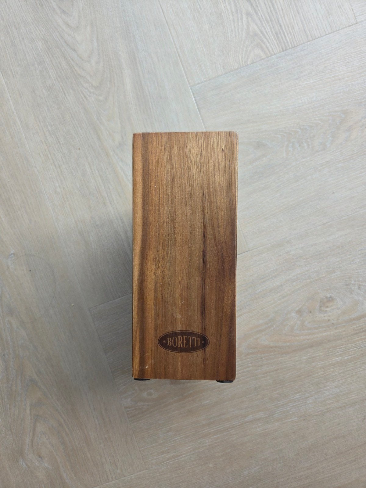 Boretti messenblok hout amper gebruikt, Ophalen of Verzenden, Zo goed als nieuw
