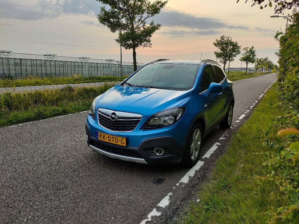 Opel Mokka 1.4 Turbo Automaat 140pk Blauw, Dealer onderhouden, Zwart, Blauw, Leder en Stof