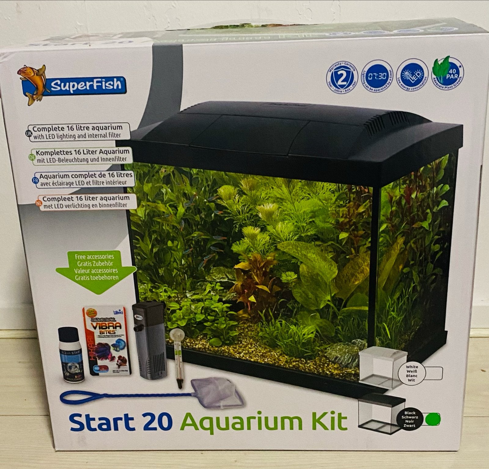 Aquarium SuperFish Start 20 - Aquarium Kit, Aquariummeubel, Ophalen of Verzenden, Zo goed als nieuw, Inclusief deksel