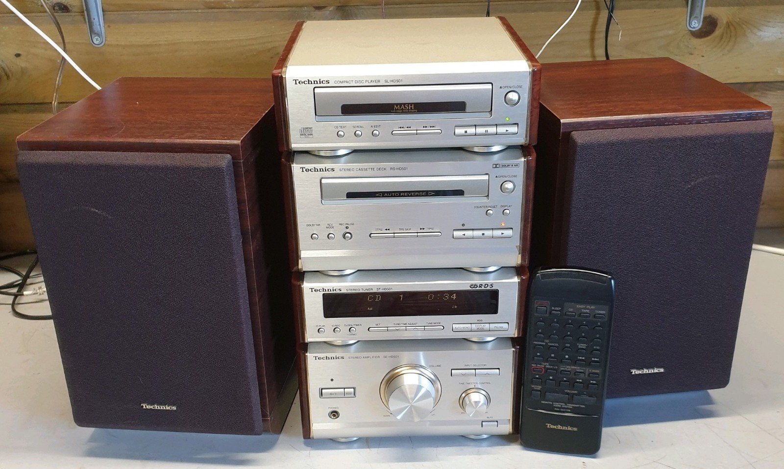 Technics hd-501 bi-amp stereo set + remote, Overige merken, Gebruikt, Tuner of Radio, Losse componenten