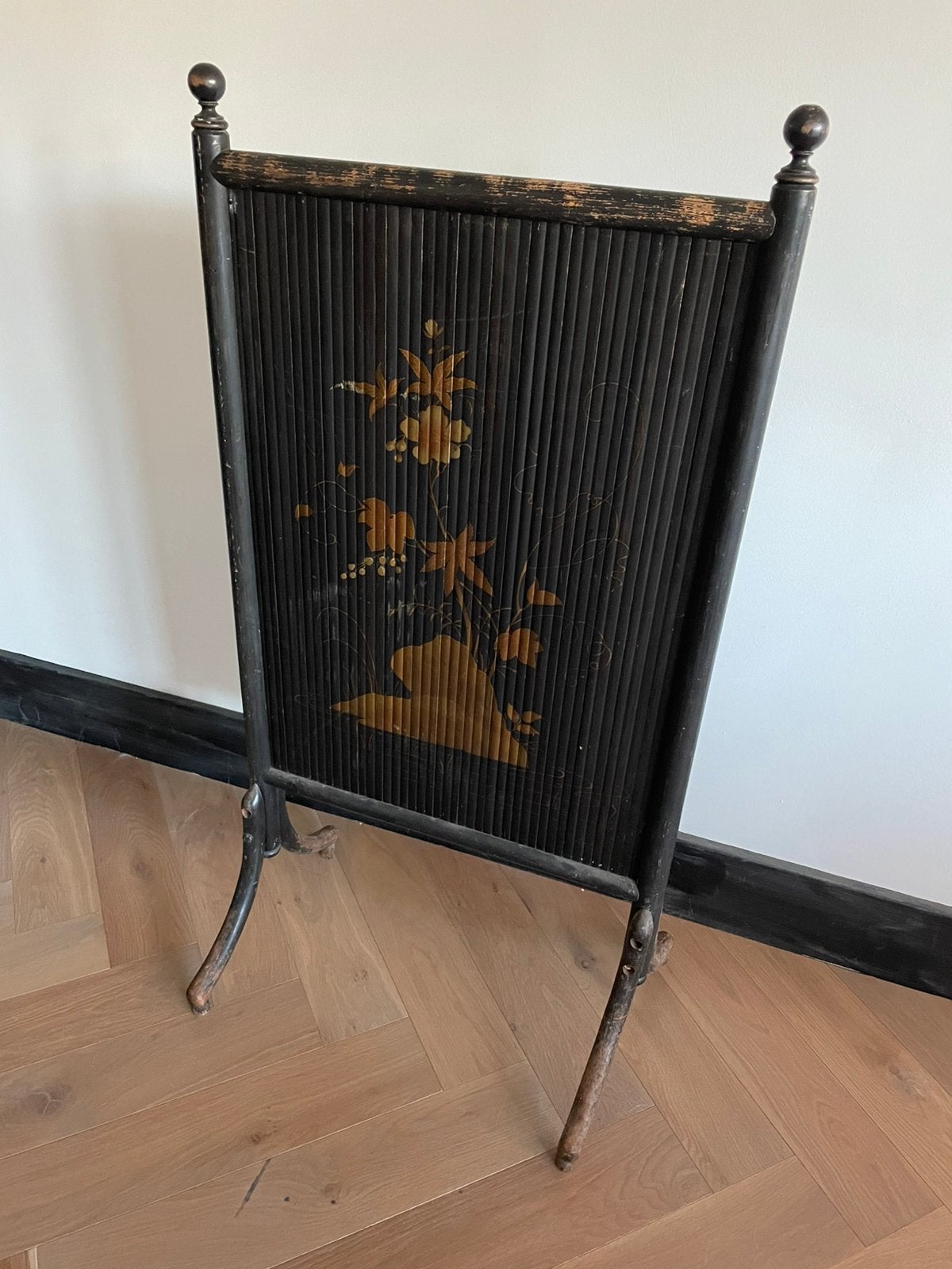 Zwart Paravent haardscherm haard scherm paneel embonized, Ophalen