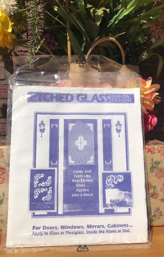 Etched glass Rub on Designs - Deco voor raam deur spiegel, Overige materialen, Nieuw, Ophalen of Verzenden, Klassiek