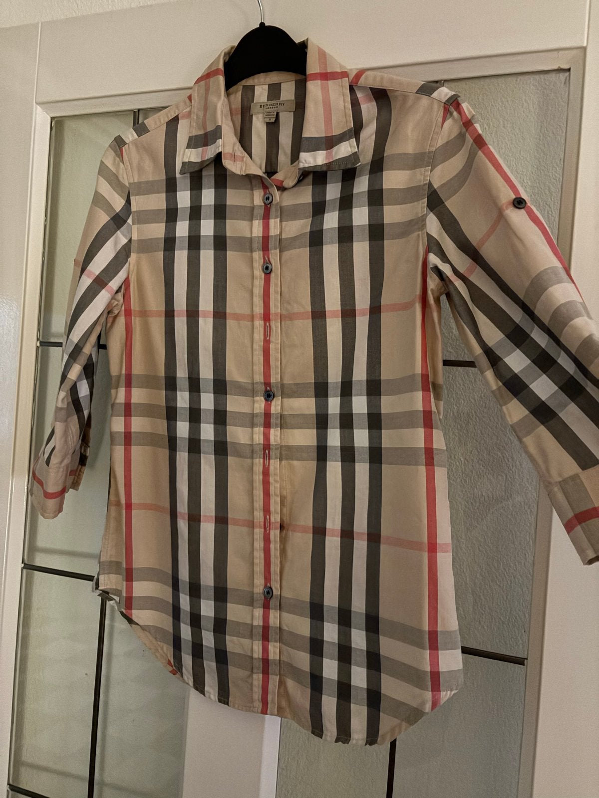 Burberry London geruite blouse - Maat S - ORIGINEEL, Ophalen of Verzenden, Zo goed als nieuw, Maat 36 (S), Beige