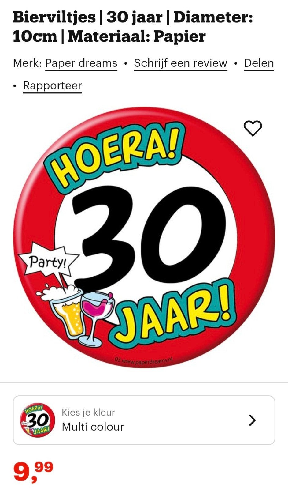 partij 48 pakken Feestelijke bierviltjes 'Hoera 30 Jaar!' -, Diversen, Paperdreams, Nieuw, Paperdreams, Paperdreams.com