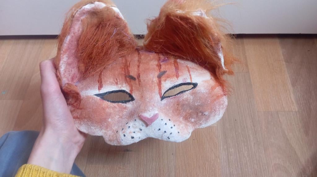 Uniek handgemaakt therian masker - kat, Ophalen of Verzenden, Gebruikt, Toneelattributen of Onderdelen