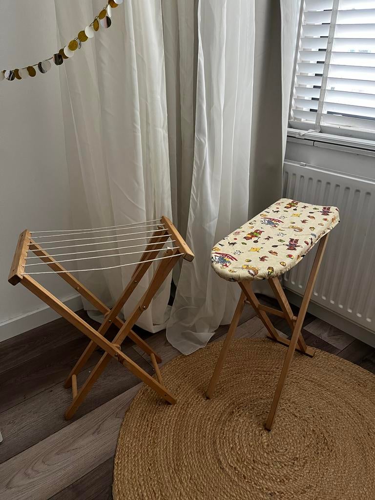 Houten strijkplank en droogrek set, Ophalen, Gebruikt