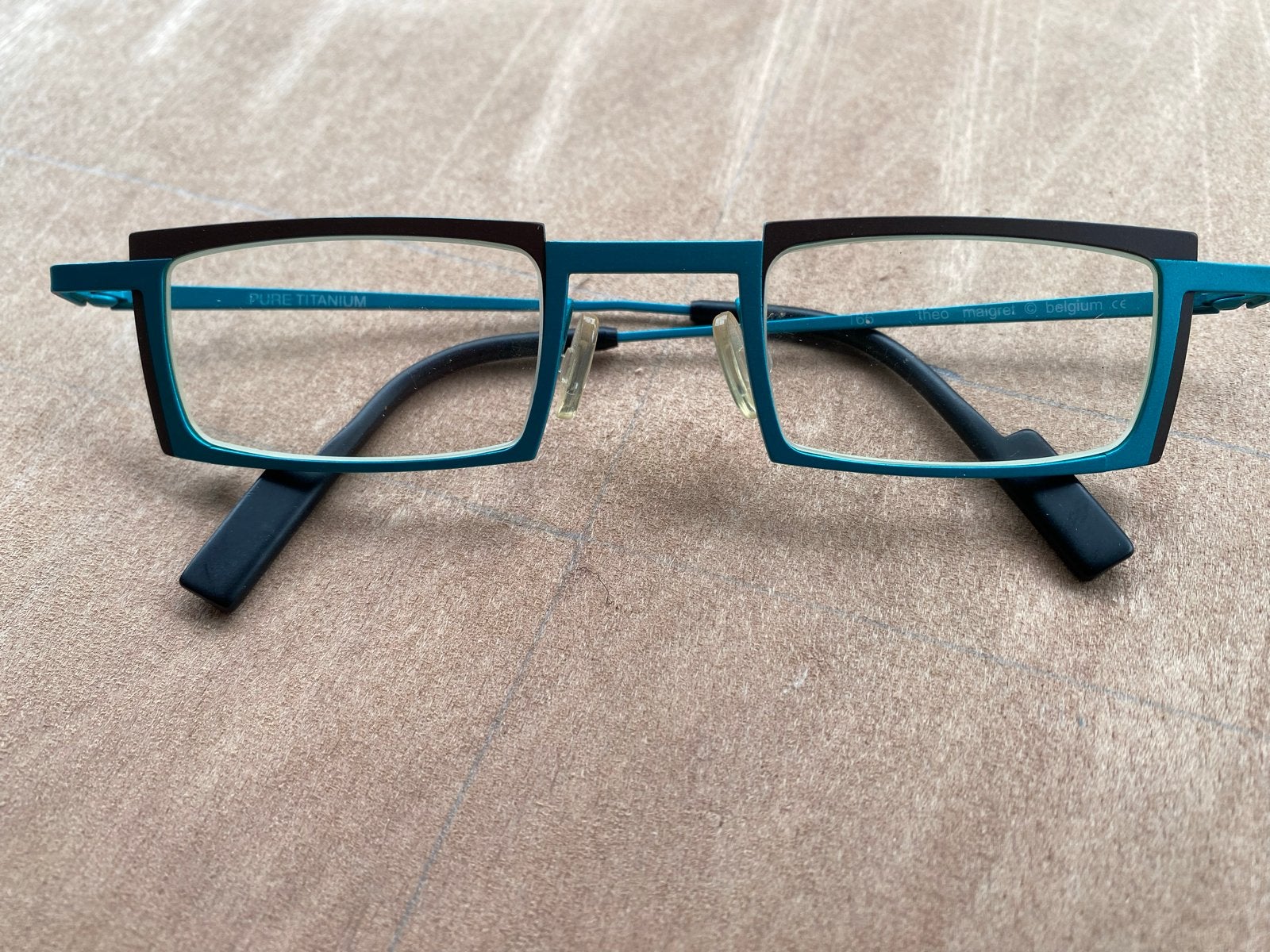 Theo Maigret Pure Titanium bril - Turquoise/Bruin, Sieraden, Tassen en Uiterlijk, Overige merken, Overige kleuren, Nieuw, Ophalen of Verzenden