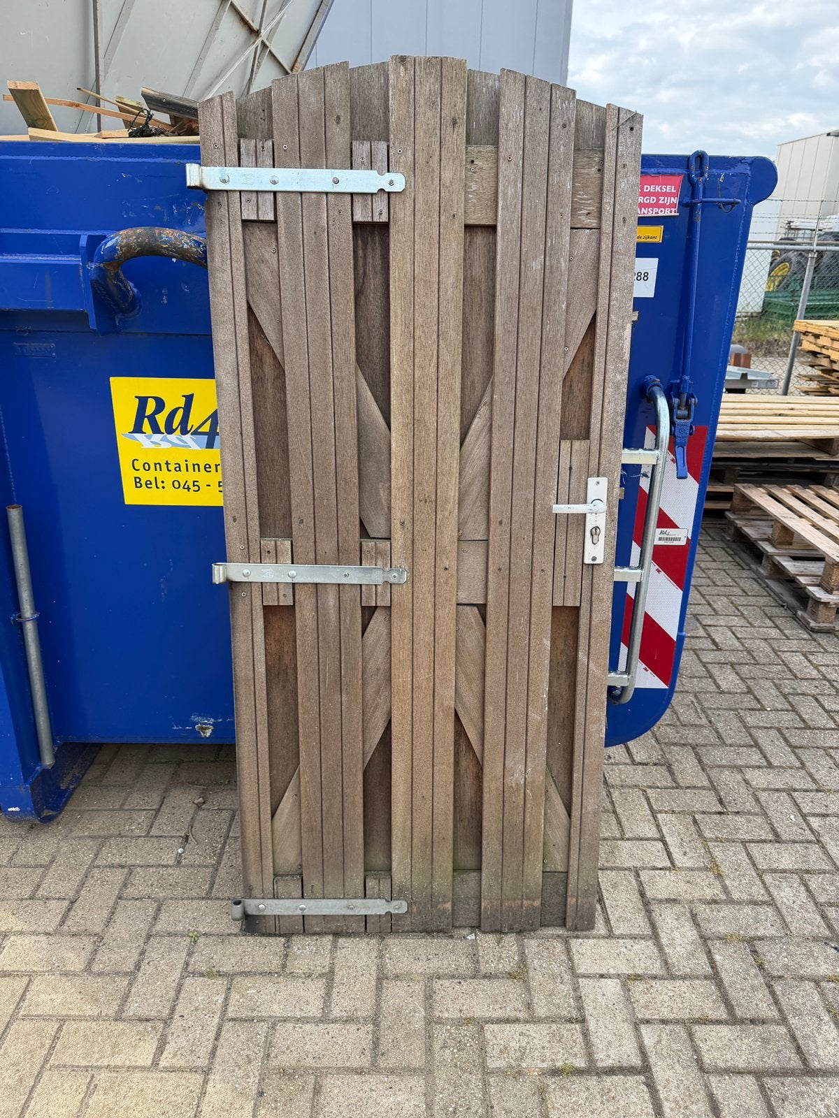 Degelijke hardhouten poort  (80x175cm), Tuin en Terras, Ophalen, Gebruikt, Hout
