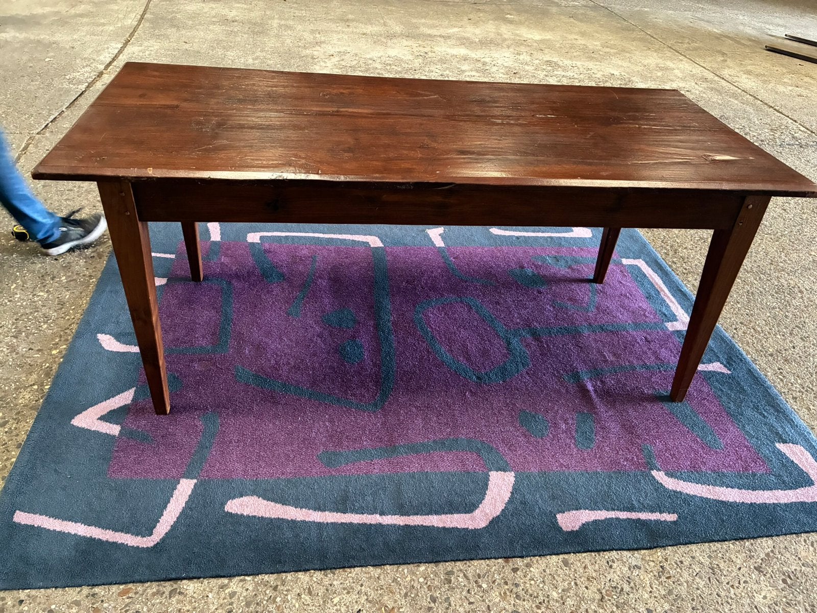 Teakhouten tafel met 6 Loon stoelen, Ophalen