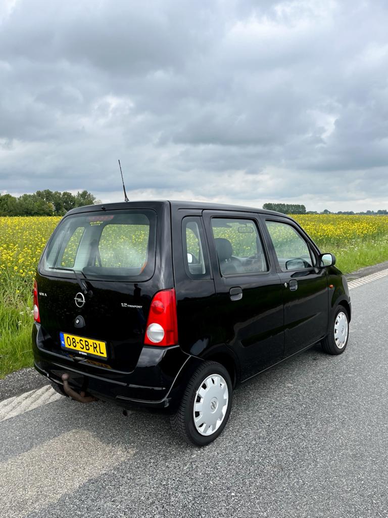 Opel Agila 1.2 16V Twinport 2005 Zwart, Voorwielaandrijving, Stof, 40 €/maand, 4 cilinders