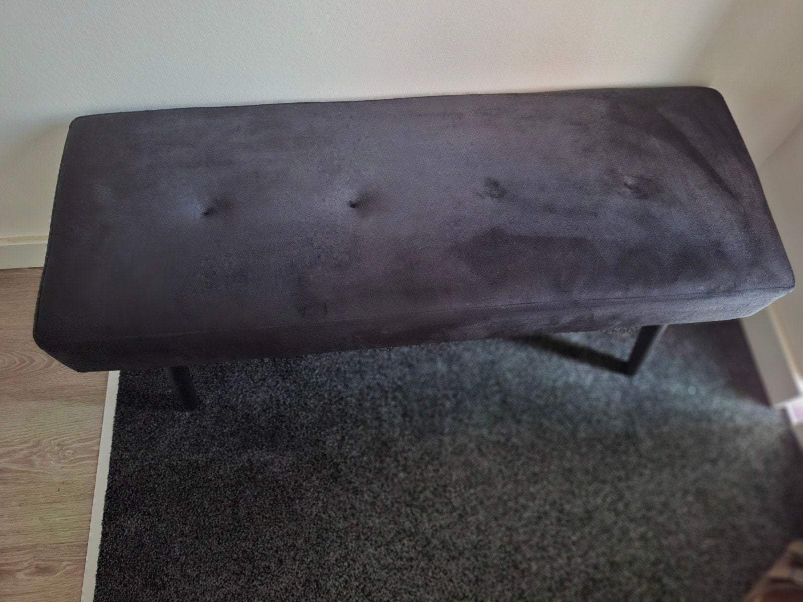 Halbankje zwart velours 100x36cm, Ophalen, Zwart, Zo goed als nieuw, Eén