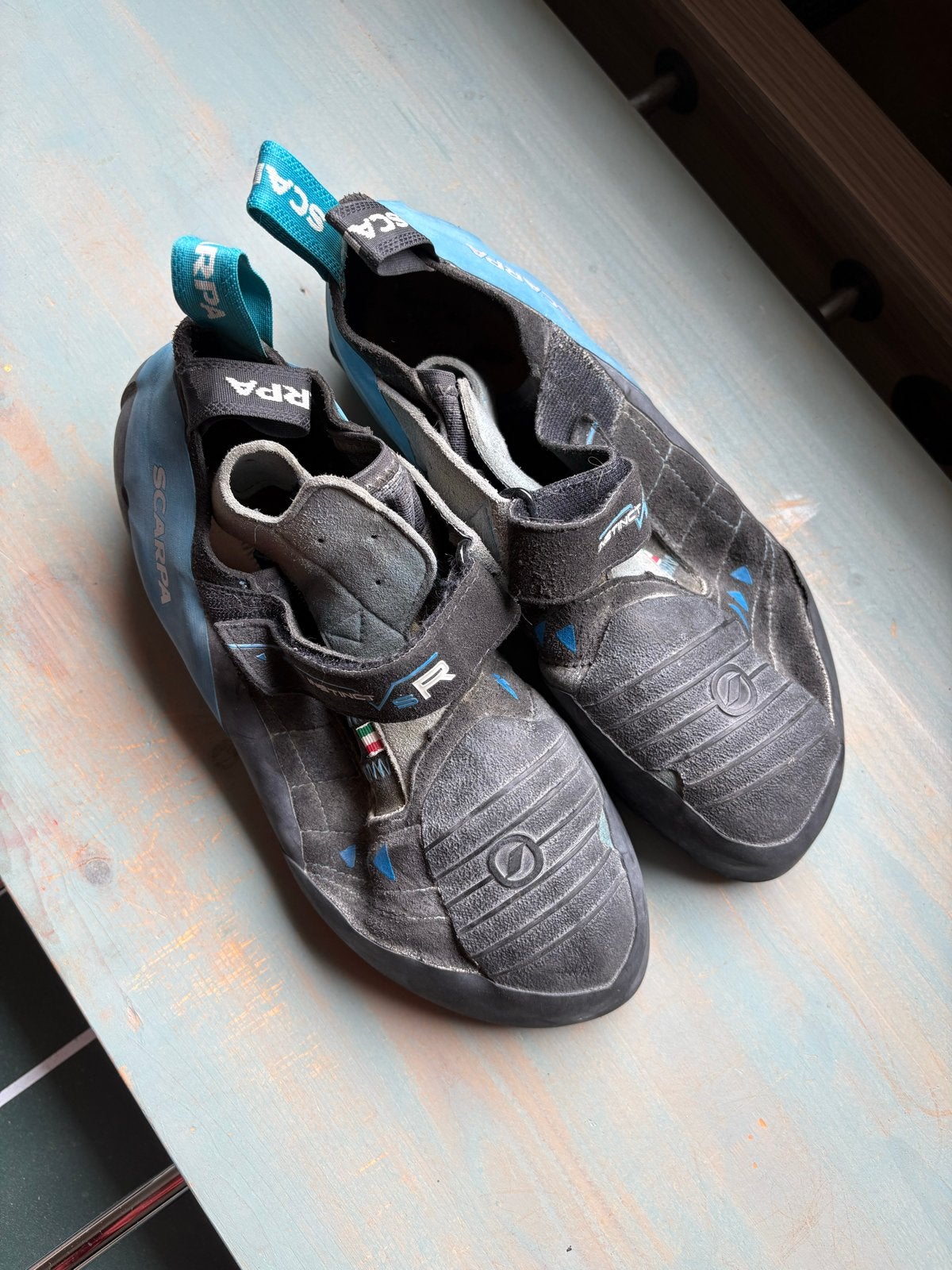 Klimschoenen Scarpa Instinct VSR maat 46 & Gewichtsgordel, Ophalen, Gebruikt