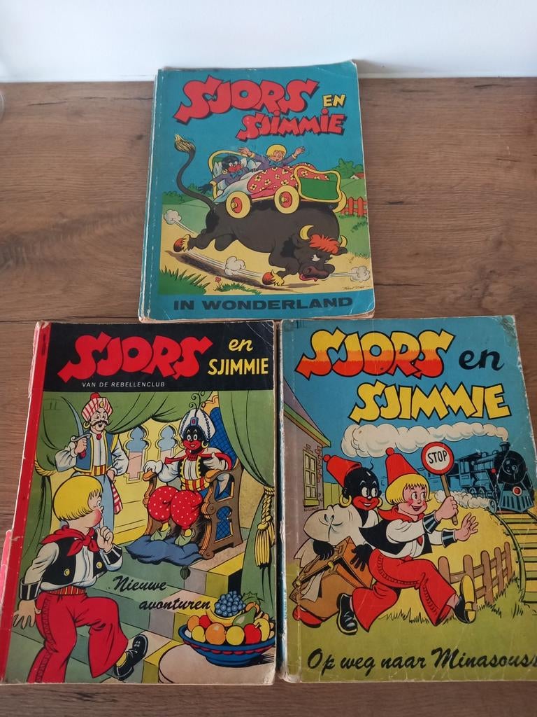 Sjors en Sjimmie - 3 oude stripboeken, Boeken, Carla Westerhof, Meerdere stripboeken, Ophalen, Gelezen