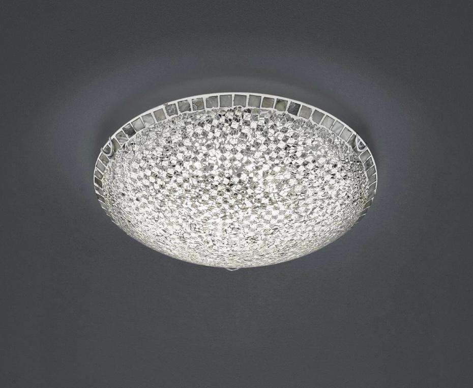 Moderne Plafondlamp met Mozaïek Glas, Ophalen, Zo goed als nieuw, Glas