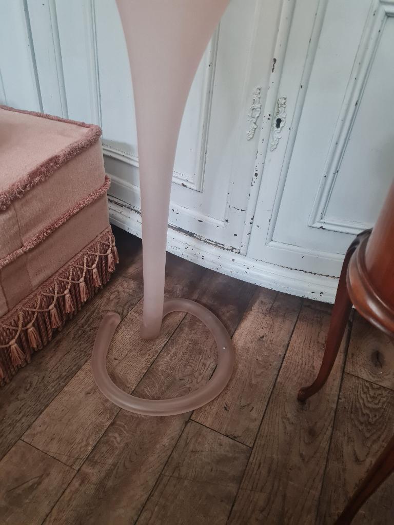 xl kelkvaas dun roze glas 75 cm hoog, Ophalen