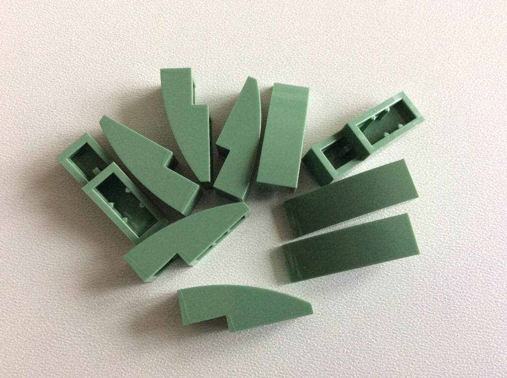 Lego 10 gebogen stenen 1x3 harry potter groen, Ophalen of Verzenden, Nieuw, Losse stenen, Lego