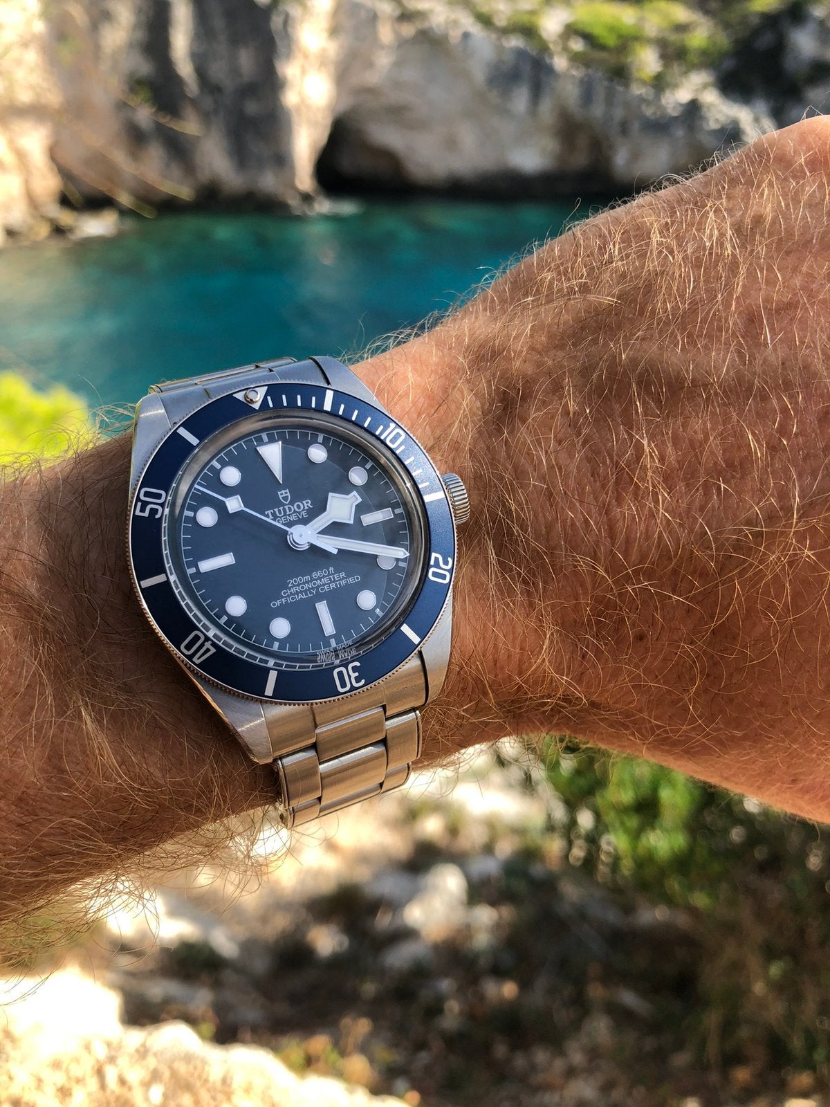 Tudor Back Bay 58 / BB58 blauw, Staal, Gebruikt, Staal, Polshorloge