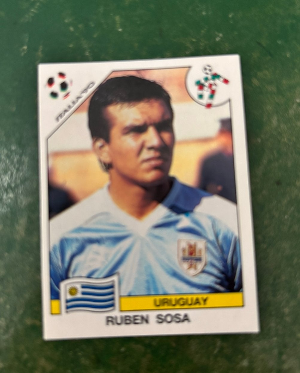 Panini plaatje Ruben Sosa Uruguay WK 90, Ophalen of Verzenden, Zo goed als nieuw