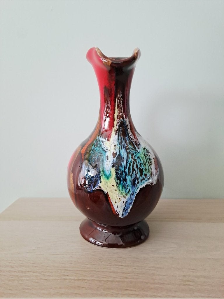 Vintage kan of vaas druipglazuur, Antiek en Kunst, Antiek | Keramiek en Aardewerk, Ophalen of Verzenden