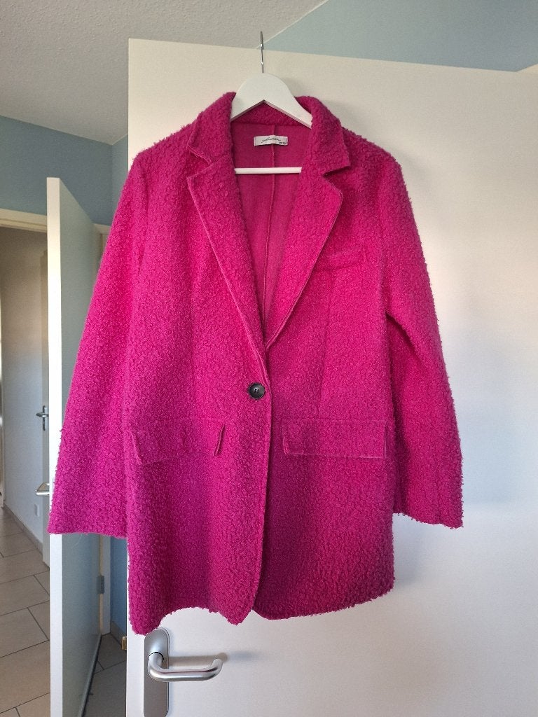 Fluffyjas fuchsia teddy, Maat 42/44 (L), Ophalen of Verzenden, Zo goed als nieuw, Roze