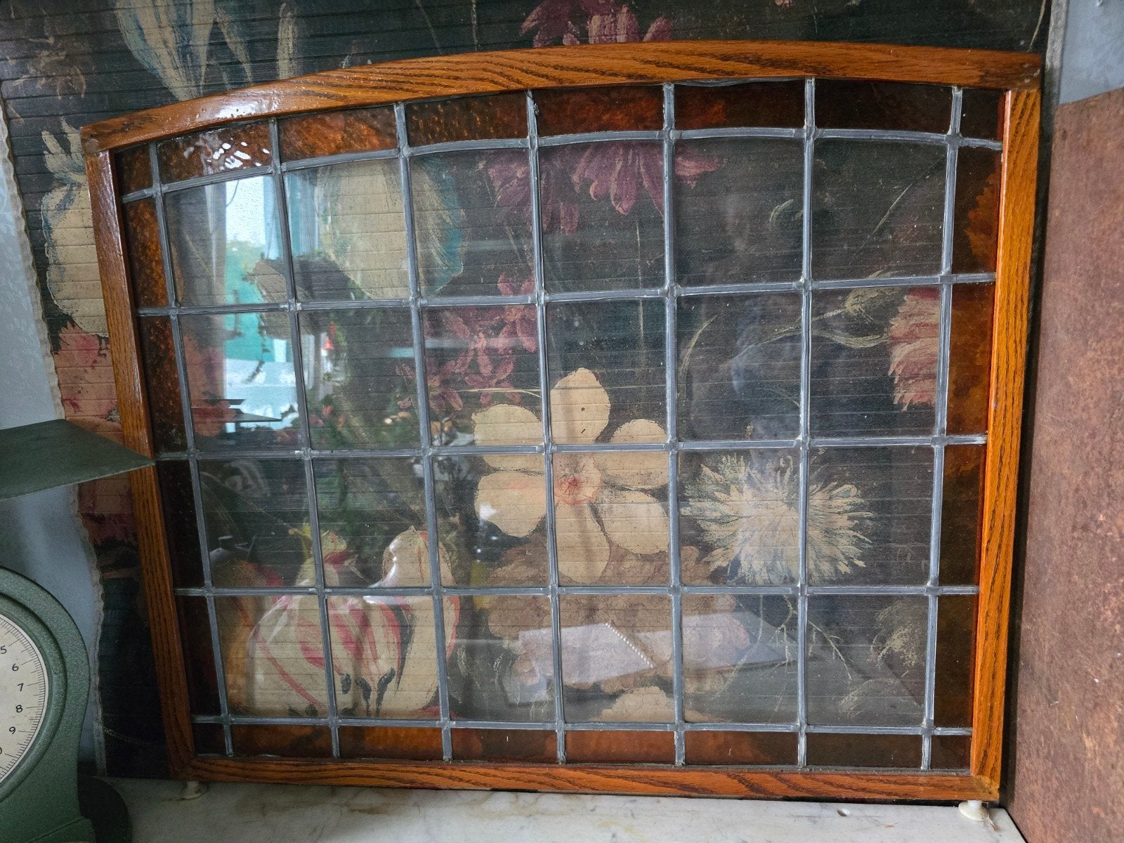 Oud glas in lood raam, Ophalen