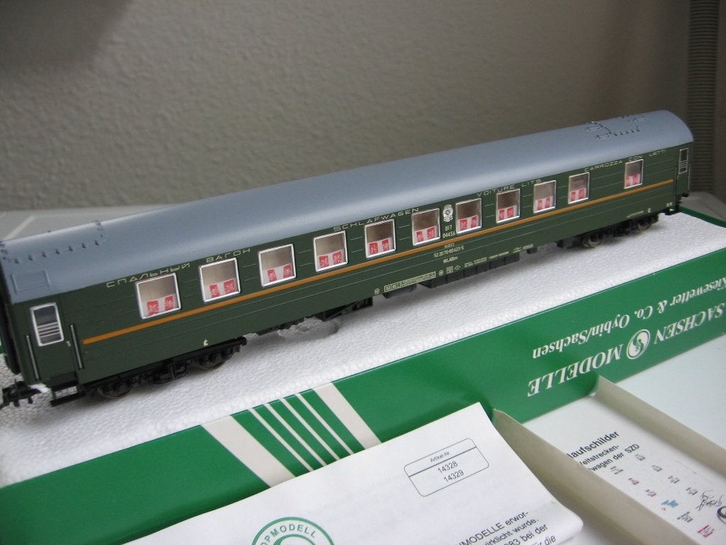 Sachsenmodelle H0. 1:87. SZD Russische slaaprijtuigen. 14329, Hobby en Vrije tijd, Modeltreinen | H0, Nieuw, Wagon, Gelijkstroom