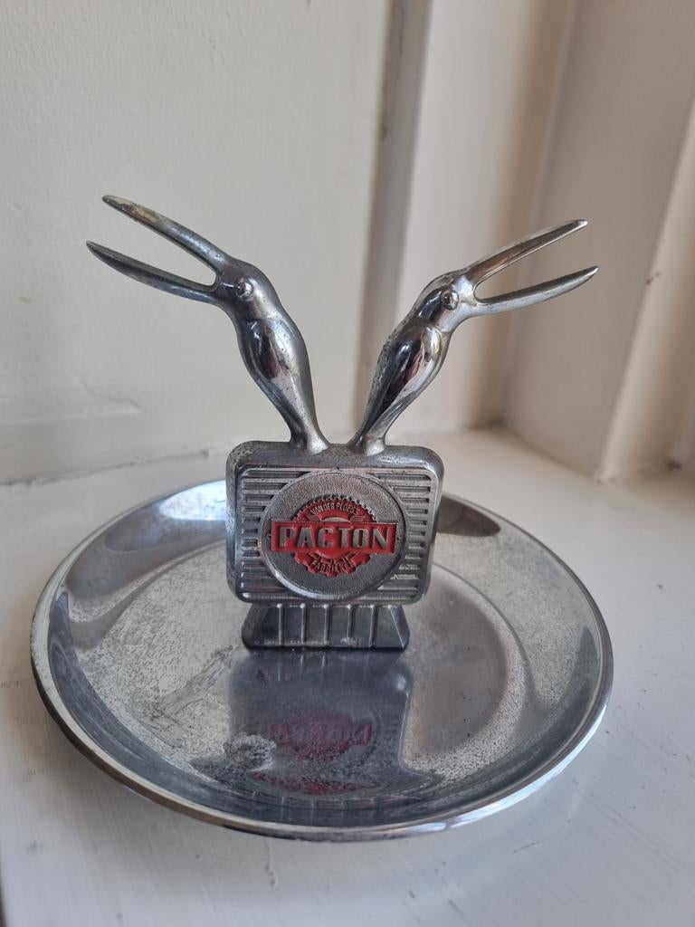 Vintage Pacton asbak van chroommetaal., Ophalen of Verzenden