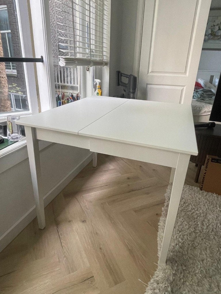 IKEA IDANÄS klaptafel / eettafel / bureau – wit – als nieuw, Ophalen, Overige materialen, 50 tot 100 cm, Tot twee personen