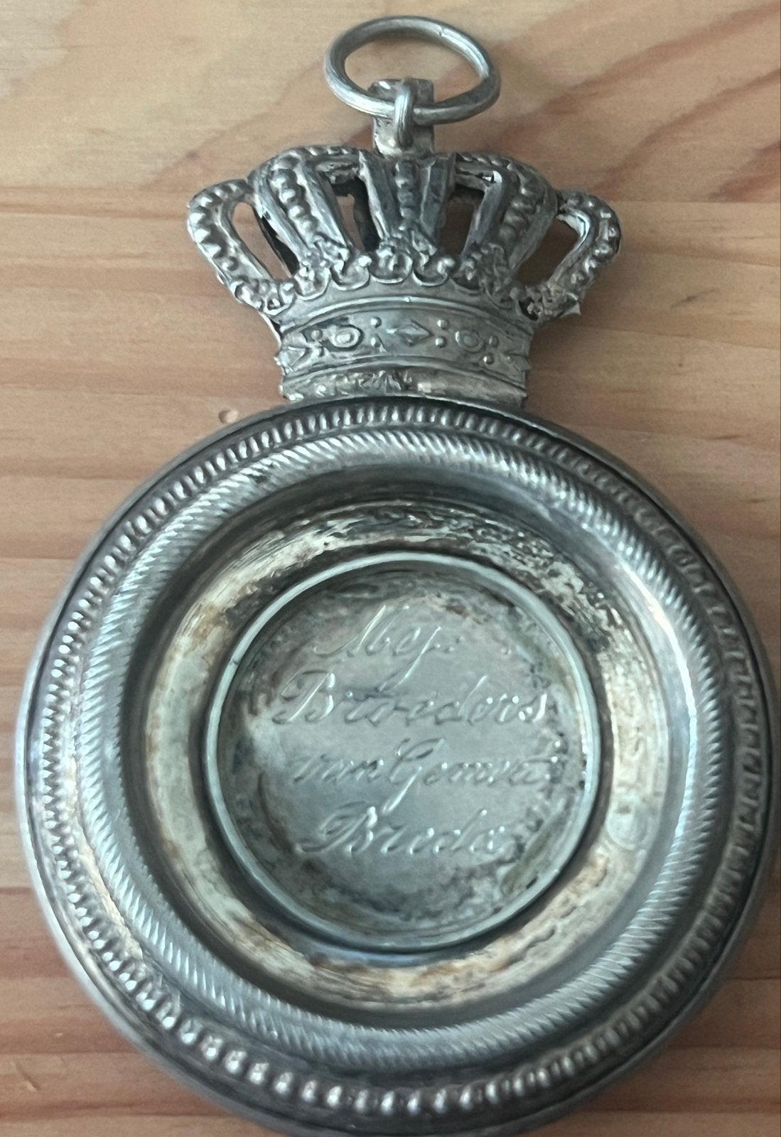 Antieke Zilveren Medaille met Kroon - Scherpenheuvel 1924, Antiek en Kunst, Verzenden, Zilver