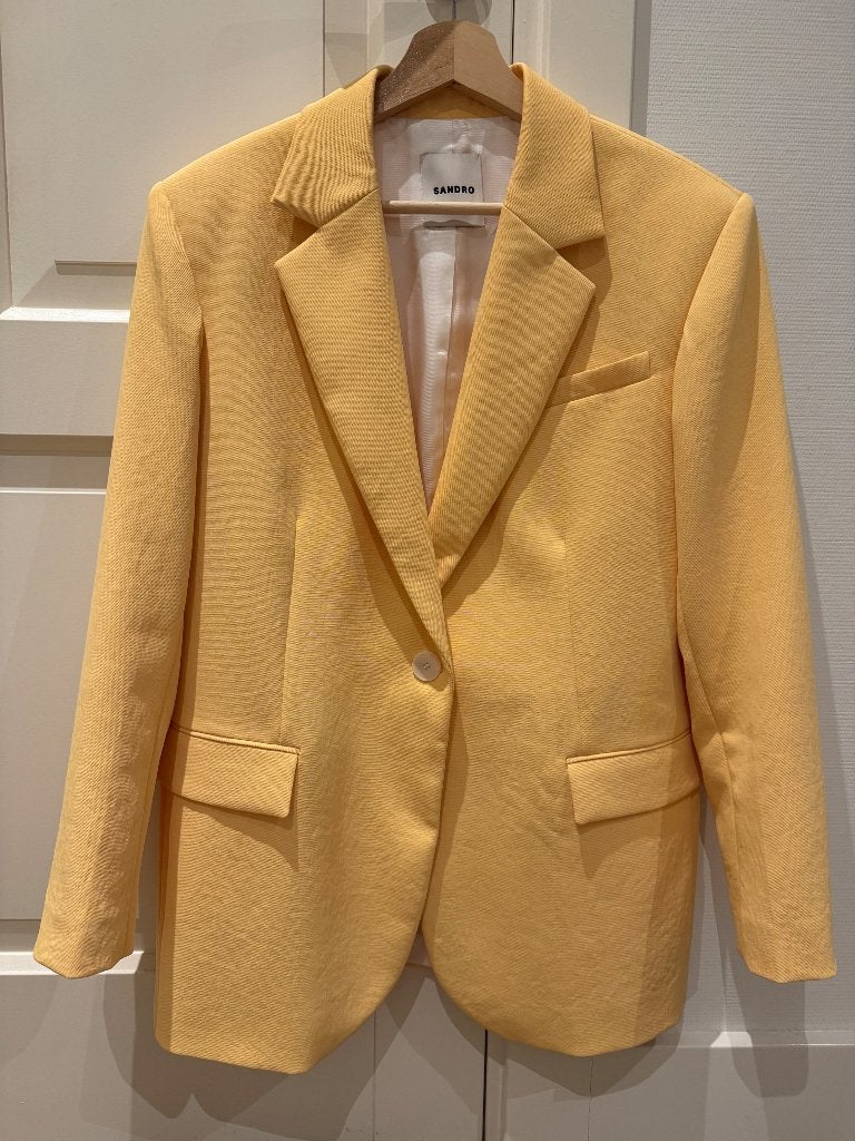 Sandro blazer, Kleding | Dames, Jasjes, Kostuums en Pakken, Maat 38/40 (M), Geel, Sandro, Ophalen of Verzenden