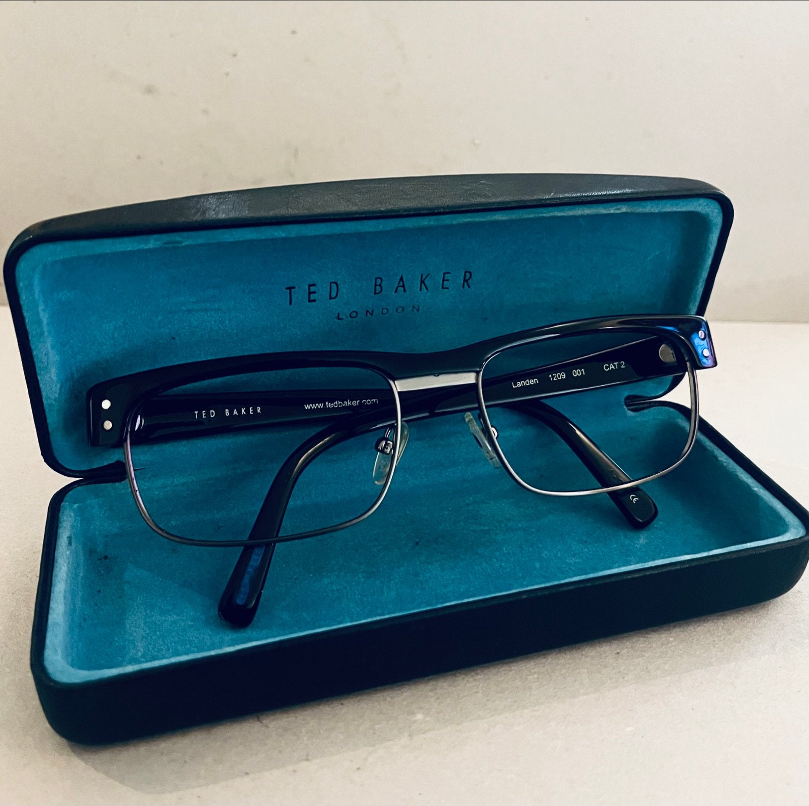 Ted Baker Brilmontuur - Zwart/Zilver, Overige merken, Gebruikt, Verzenden, Zwart