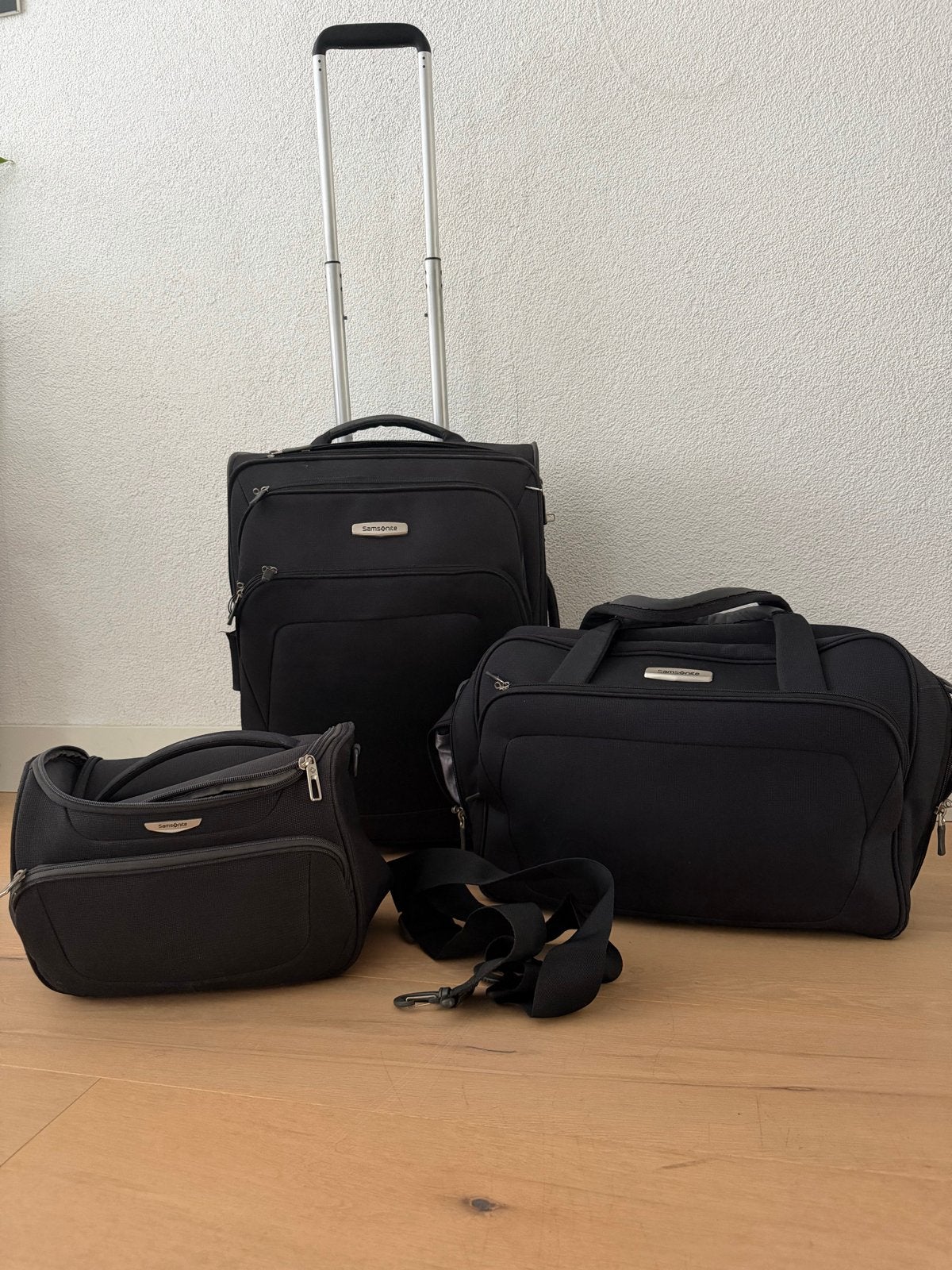 Samsonite Trolley Set - Gebruikt maar Functioneel, 40 tot 60 cm, Gebruikt, 20 tot 30 cm, Zwart