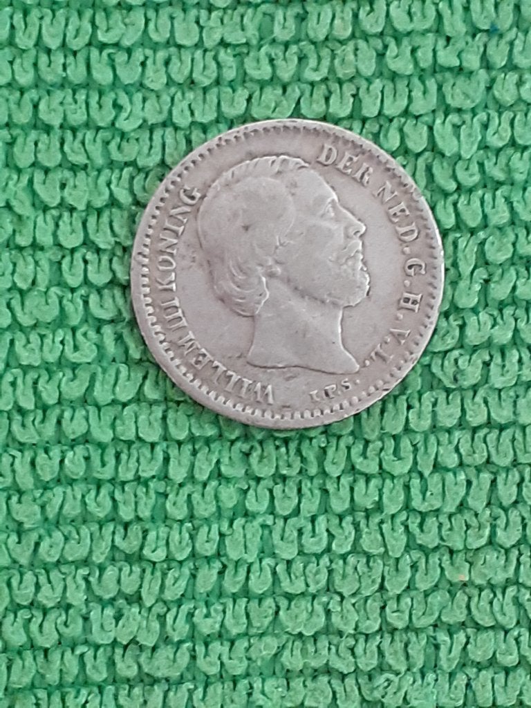 dubbeltje 1887, Ophalen of Verzenden, Koning Willem III, 10 cent, Zilver