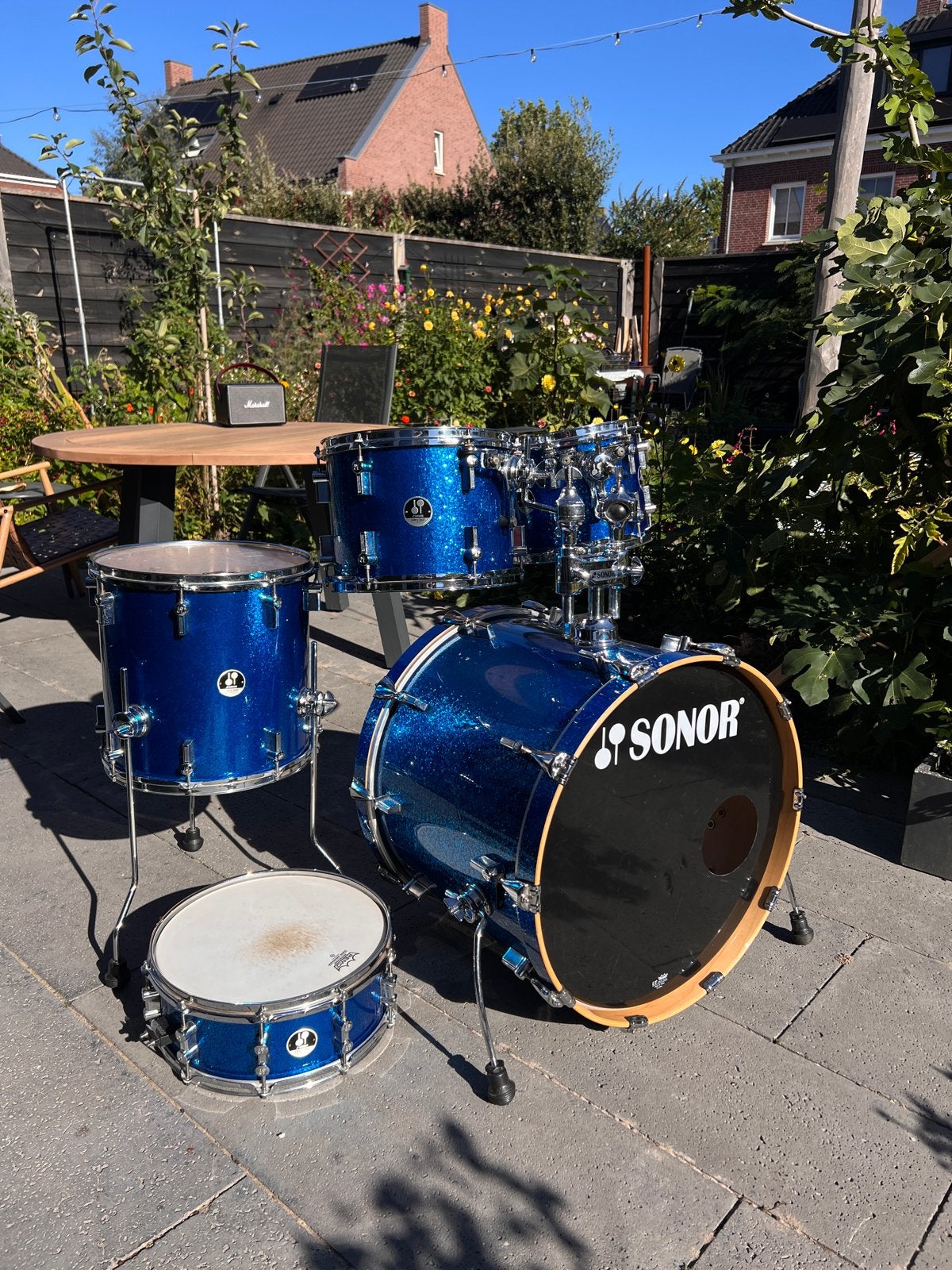 Sonor 3007 drumstel - Compleet en in prima gebruikte staat, Ophalen, Gebruikt, Trommel