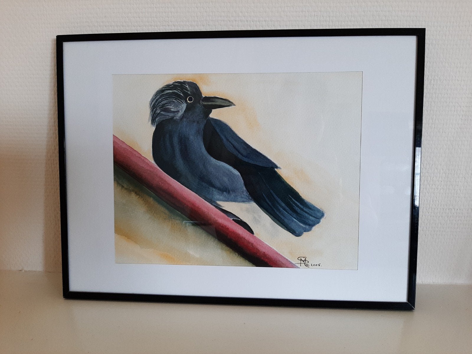 aquarel vogel, Antiek en Kunst, Ophalen of Verzenden