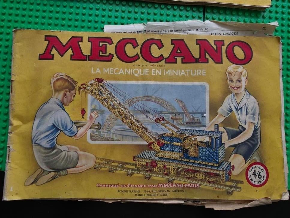 Vintage Meccano Bouwdozen met Handleidingen, Ophalen, Gebruikt, Overige merken