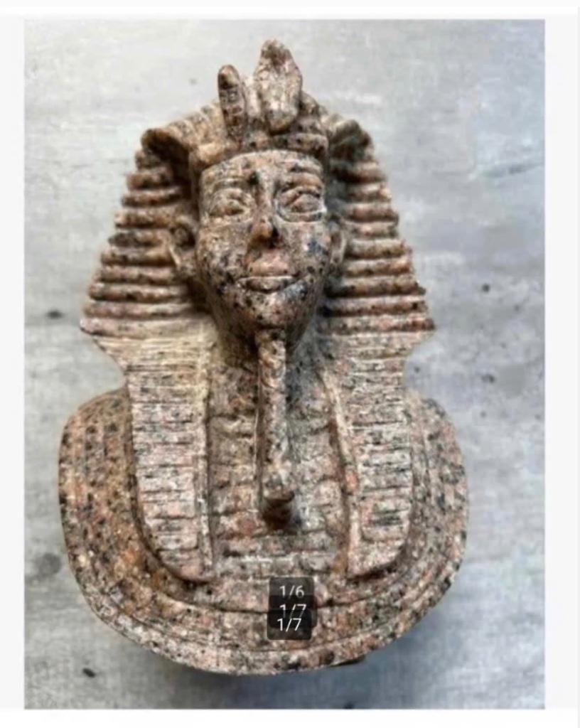 Toetanchamon zwaar marmeren beeld Farao oude Egypte, Antiek en Kunst, Ophalen of Verzenden