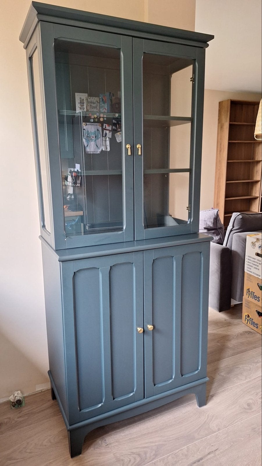 IKEA lommarp Vitrinekast - Donkerblauw, Ophalen, 50 tot 100 cm, Zo goed als nieuw, 150 tot 200 cm