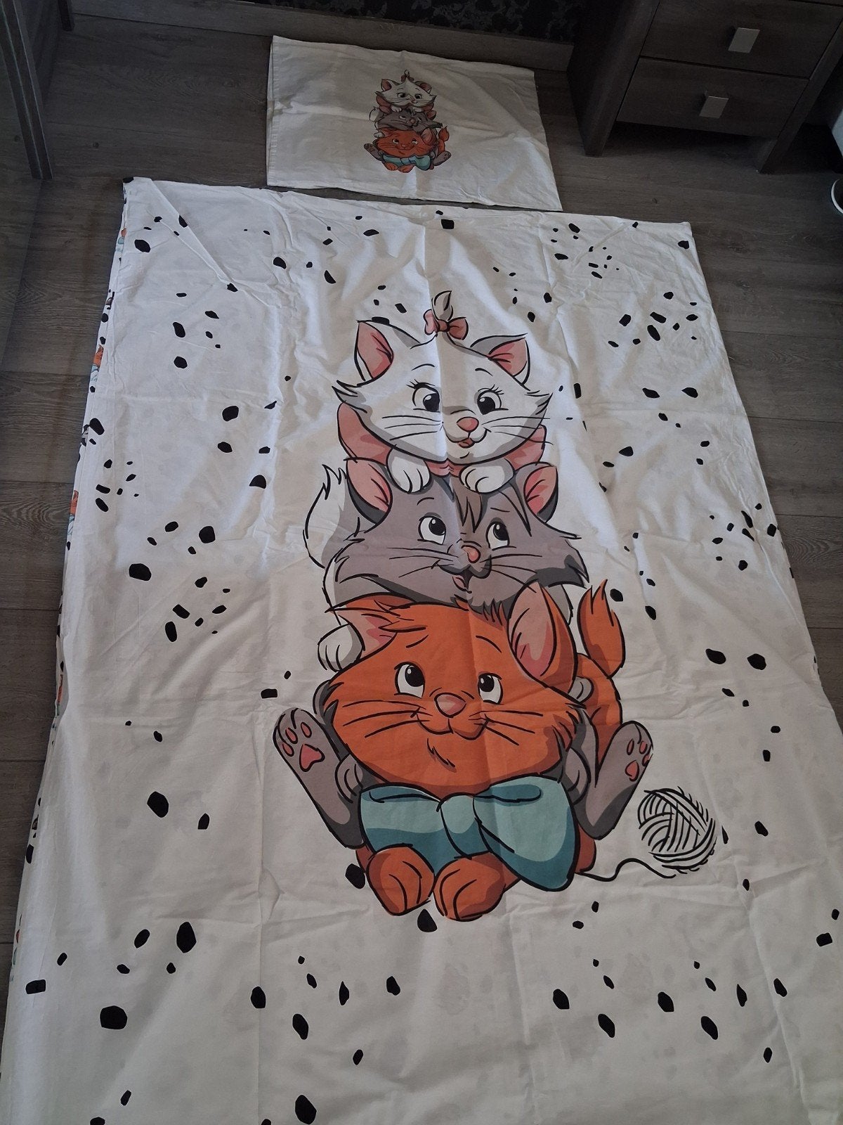Disney Aristocats Dekbedovertrek - Marie, Berlioz, Toulouse, Overige merken, Meisje, Wit, Wasbaar