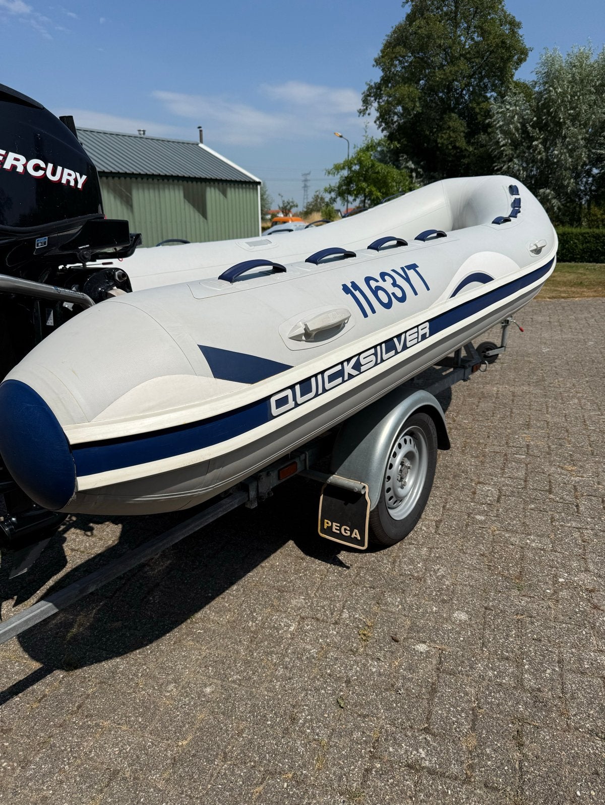 Quicksilver Rib rubberboot met Mercury 30pk buitenboordmotor, Quicksilver, Ophalen of Verzenden, Zo goed als nieuw, Polyester/glasvezel