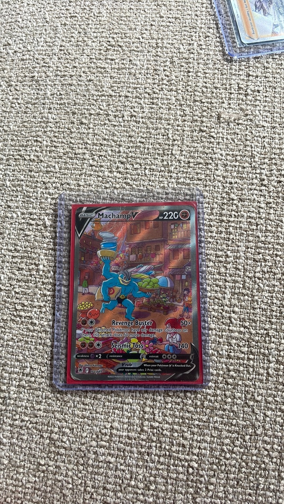 Machamp V Pokémon Kaart - Zo goed als nieuw, Ophalen of Verzenden, Zo goed als nieuw, Losse kaart