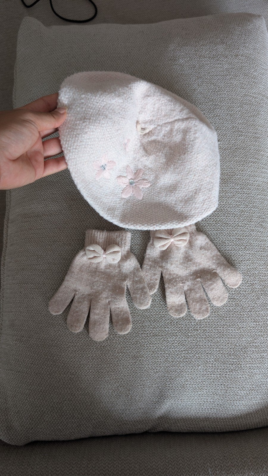 Schattige Roze Muts en Handschoenen Set voor Meisjes, Kinderen en Baby's, Kinderkleding | Mutsen, Sjaals en Handschoenen, Ophalen of Verzenden