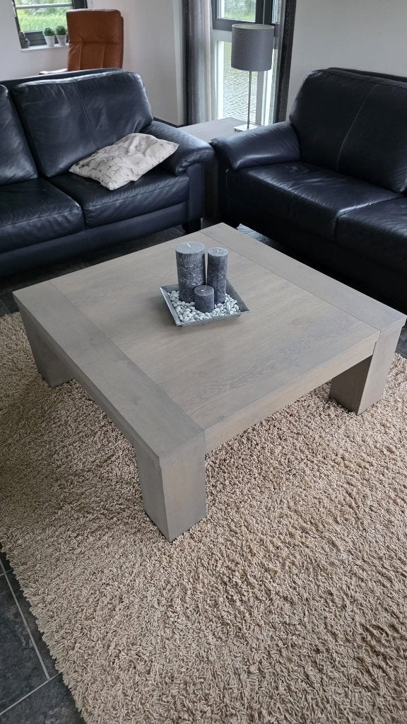 eikenhouten salontafel, Ophalen, 100 tot 150 cm, 50 tot 100 cm, Zo goed als nieuw