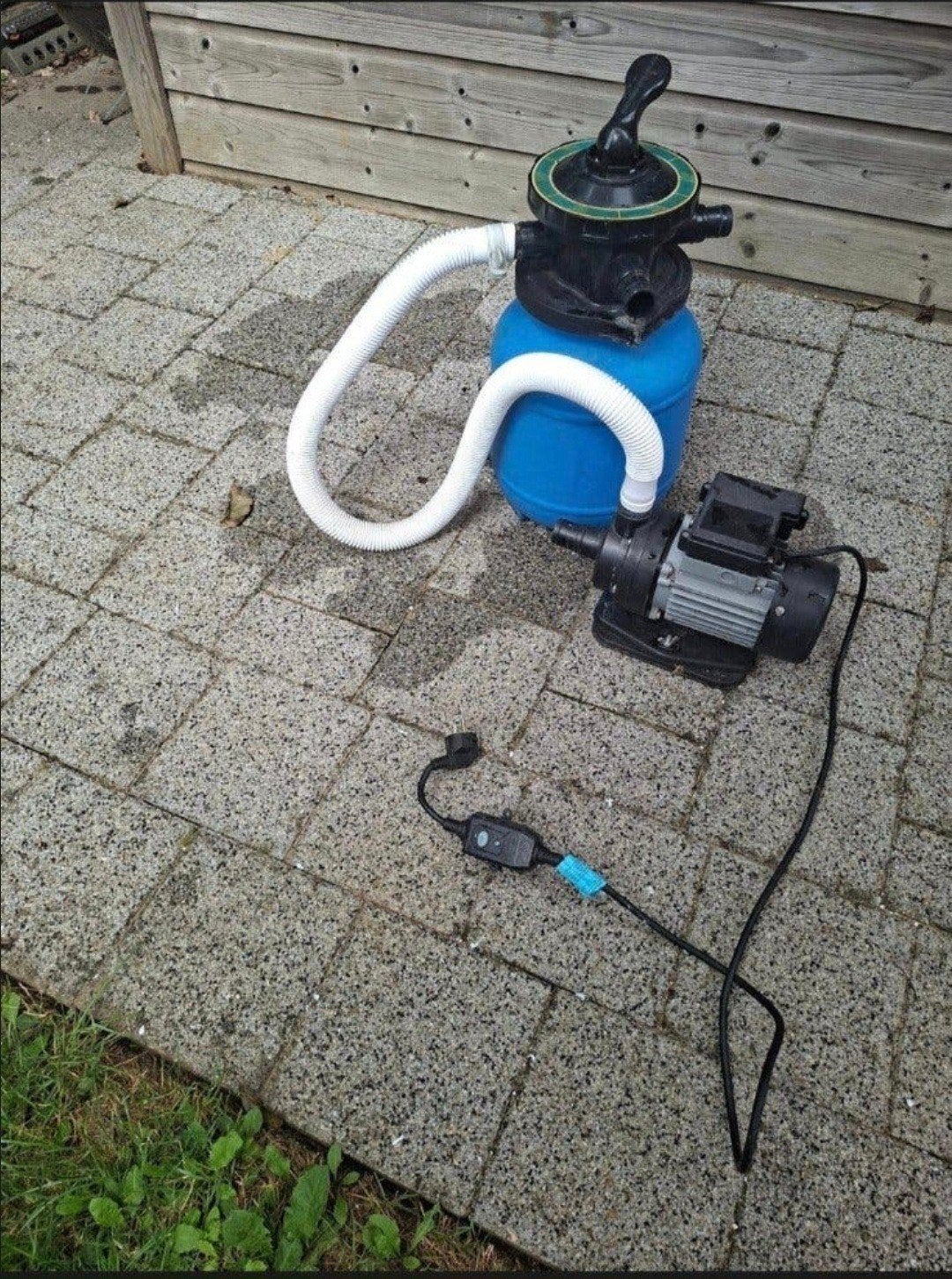Zwembad zandfilterpomp met filter en slangen, Tuin en Terras, Ophalen, Gebruikt, Zwembadpomp
