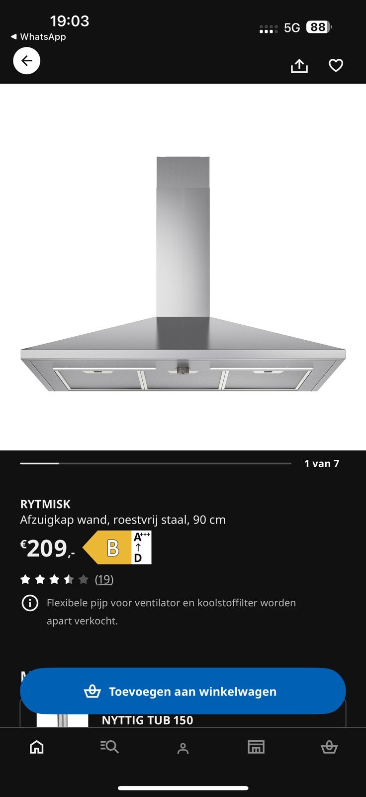 Afzuigkap te koop, Ophalen, Zo goed als nieuw