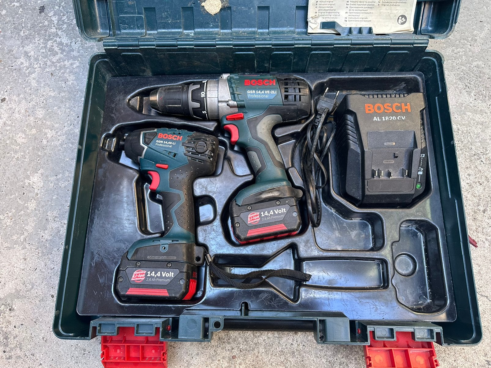 Bosch GSR+ GDR 14.4V Boor/Schroef-Slagschroefmachine, Gebruikt, Variabele snelheid, Ophalen of Verzenden, Boor- en Schroefmachine
