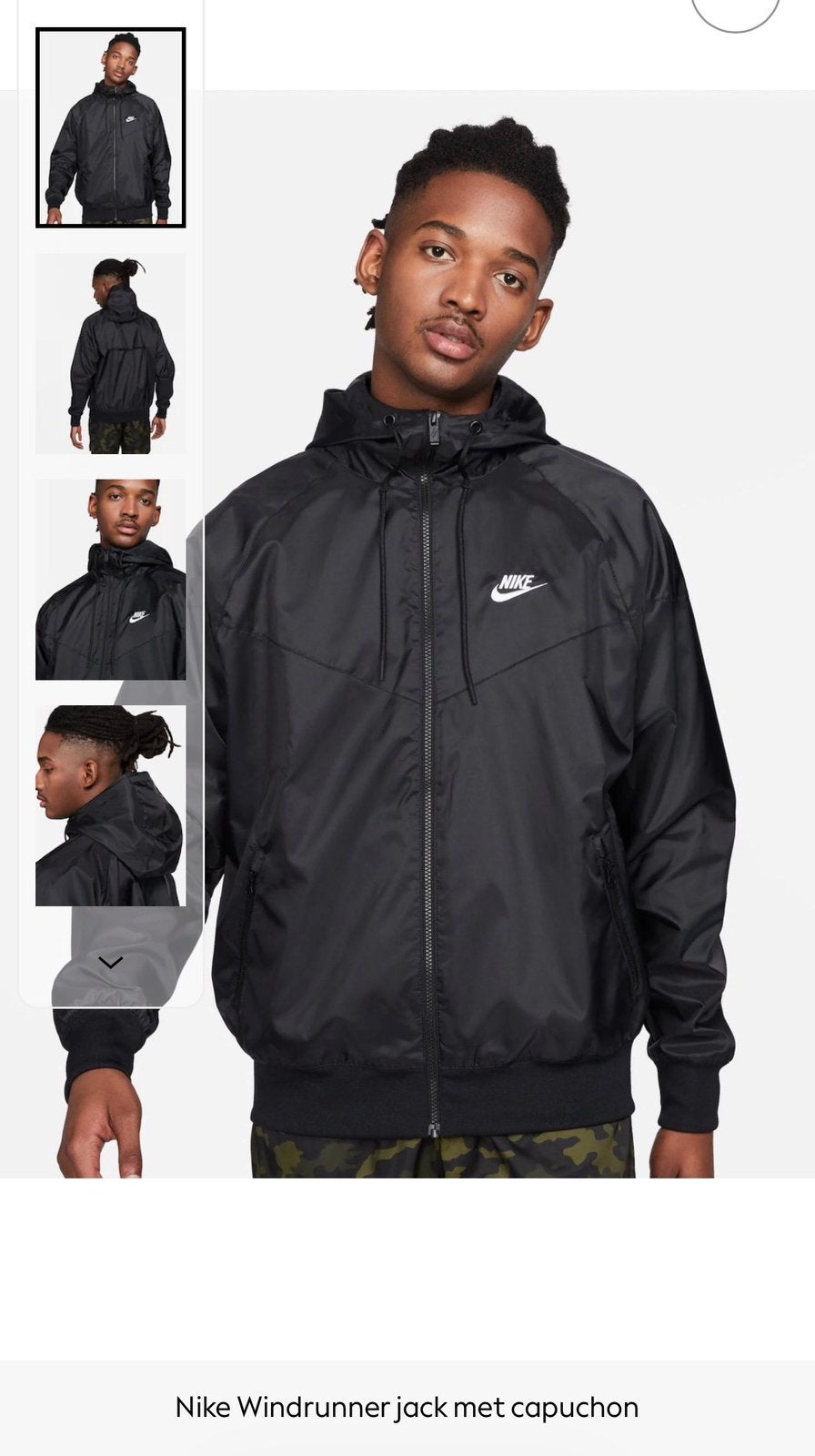 Nike windrunner jack zomerjas maat M, Ophalen of Verzenden, Zo goed als nieuw, Maat 48/50 (M), Zwart