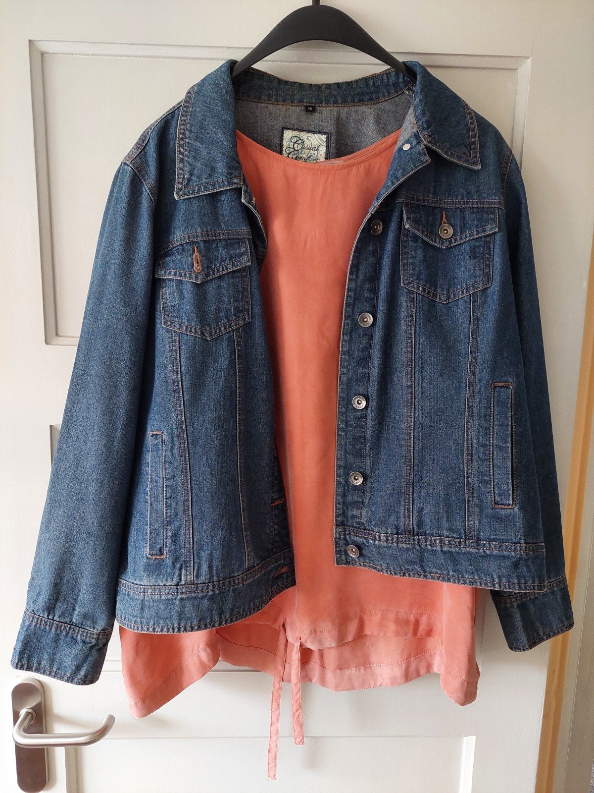 Casual Comfort Spijkerjack Maat 48 T-shirt mag erbij., Kleding | Dames, Jassen | Zomer, Ophalen of Verzenden, Maat 46/48 (XL) of groter