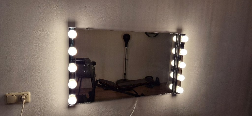Hollywood spiegel met lampen, Ophalen, Zo goed als nieuw, 100 tot 125 cm, Minder dan 100 cm