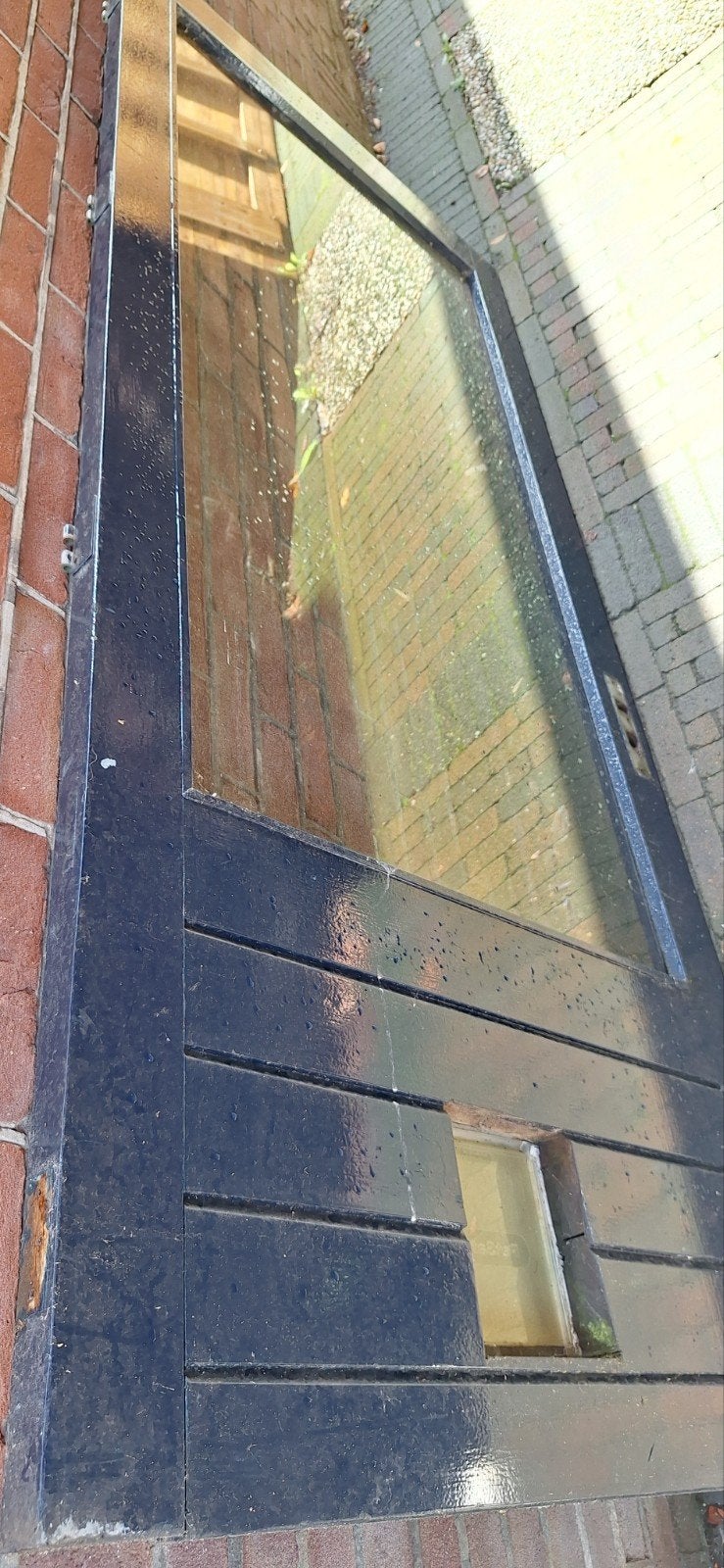 Gebruikte buitendeur met glas, Doe-het-zelf en Verbouw, Deuren en Horren, Gebruikt, 80 tot 100 cm, Ophalen of Verzenden, Buitendeur